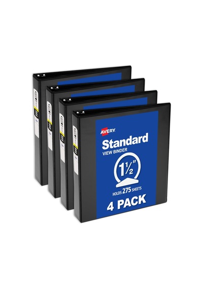 Economy View Binder, 3,8 Cm Yuvarlak Halka, Siyah, 5725 1.5 Inch