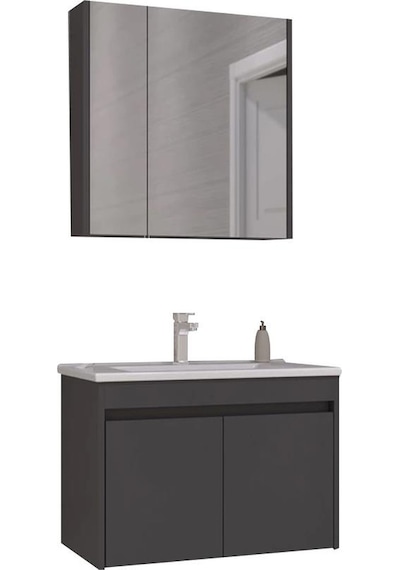 Orka Side 65 Cm Kapaklı Antrasit Banyo Dolabı Takımı Çok Renkli Orka Side 65 Cm Kapaklı Antrasit Banyo Dolabı Takımı Çok Renkli
