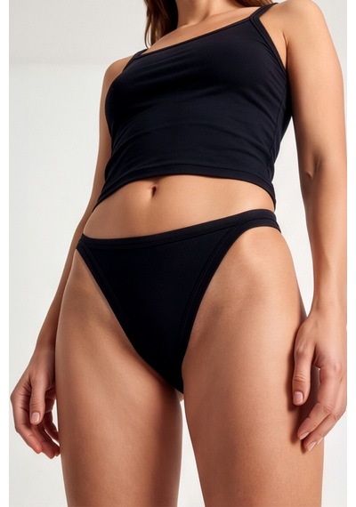 Auw Kadın Yanları İnce Pamuklu Modal Slip Külot 6'lı - Softfit Siyah
