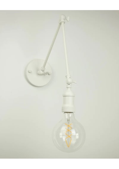 Riolight Retro1,modern Beyaz 1xe27 Duylu Üç Mafsallı Metal Akroba Beyaz