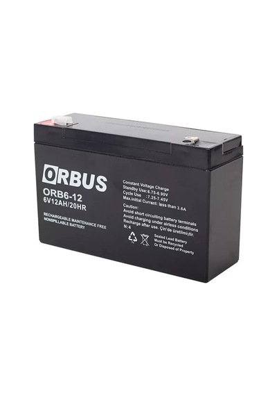 Sh Orbus 6 Volt 12 Amper Kuru Akü Orb6-12 150x50x94 Mm Najmaddin