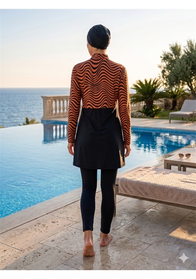 Modenya Arias Closet Zebra Desenli Fermuarlı Tam Kapalı 3 Parça Spor Likralı Siyah Tesettür Mayo Takımı Siyah Modenya Arias Closet Zebra Desenli Fermuarlı Tam Kapalı 3 Parça Spor Likralı Siyah Tesettür Mayo Takımı Siyah