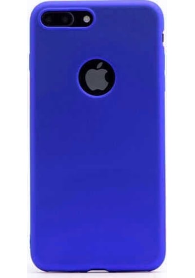 Noktaks - Apple Uyumlu iPhone 7 Plus - Kılıf Mat Renkli Esnek Premier Silikon Kapak - Saks Mavi