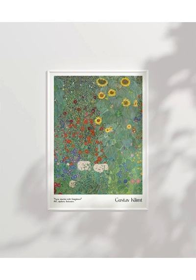 Çerçevesiz Poster Gustav Klimt Ayçiçekli Çiftlik Bahçesi 2