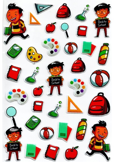 Sticker Kabartmalı A4 Boyutunda Stiker Defter, Planlayıcı Etiket - Lim104 - Okul, Ders