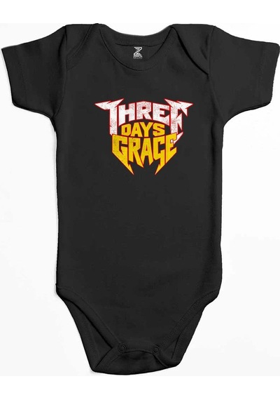 Zepplin Giyim Three Days Grace Text Color Pembe Bebek Body Zıbın