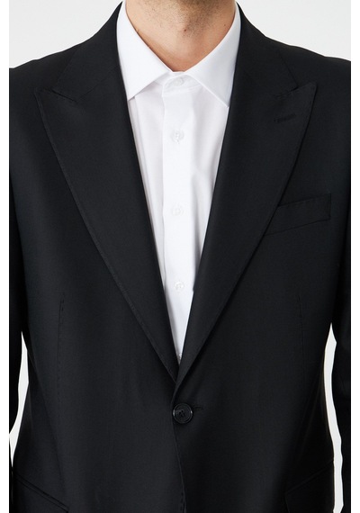 Siyah Modern Kesim Slim Fit Erkek Takım Elbise Siyah
