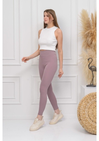 Bonbonetti Chocolate Baby & Kids Fitilli Seamless Çizgili Tayt Yüksek Bel Dayanıklı Örme Kumaş Spor Tayt Toparlayıcı Pembe