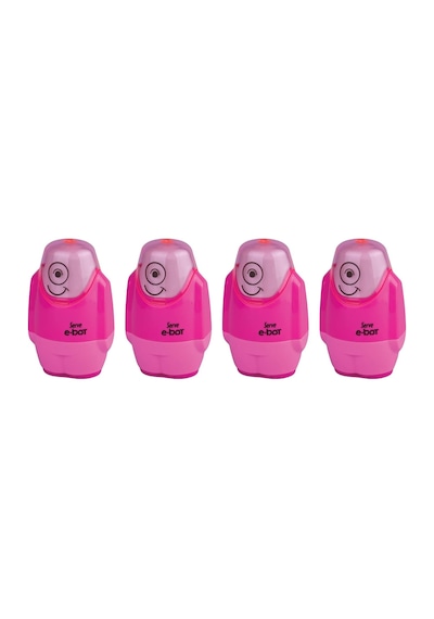 Silgili Kalemtıraş Fosforlu Pembe 4lu Set