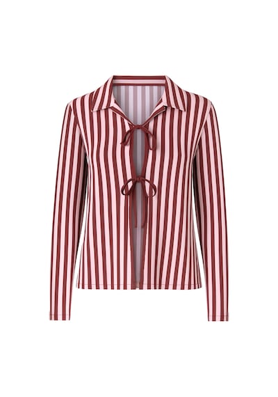 3'lü Çizgili Pamuklu Pijama Takımı Kk30134 Bordo - Pembe