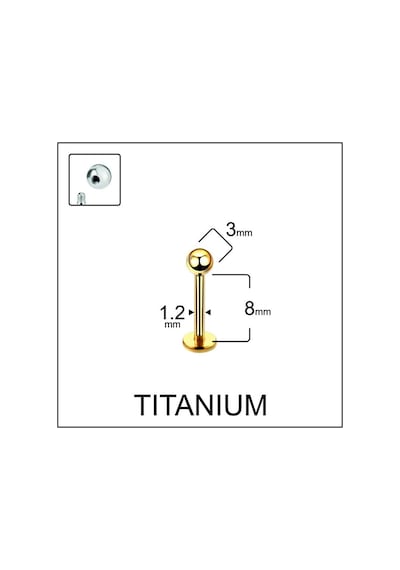 Yüksek Kalite G23 Titanium Top Titanyum Dudak Helix Kıkırdak Tragus Piercingi Altın