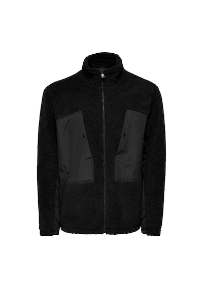 Only Onsvillads Sherpa Mix Jacket Otw Erkek Polar Ceket 22022512-BLACK Siyah