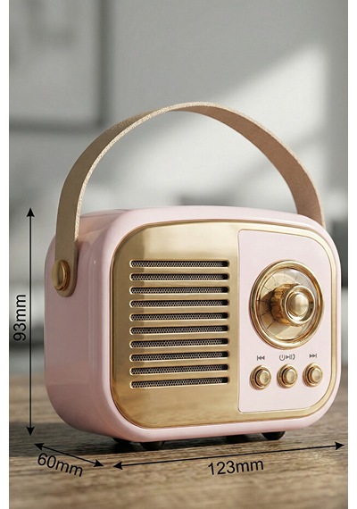 Mikado Retro Müzik Kutusu Usb+tf Kart+bluetooth Destekli Klasik Md-24bt Echoes Pembe