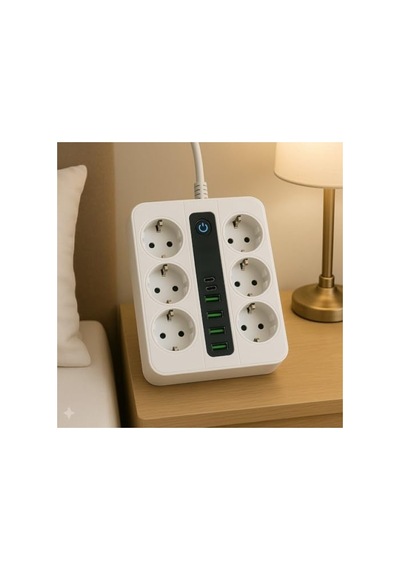 Akıllı Çoklu Priz, 6 Priz + 4 Usb Çıkışı