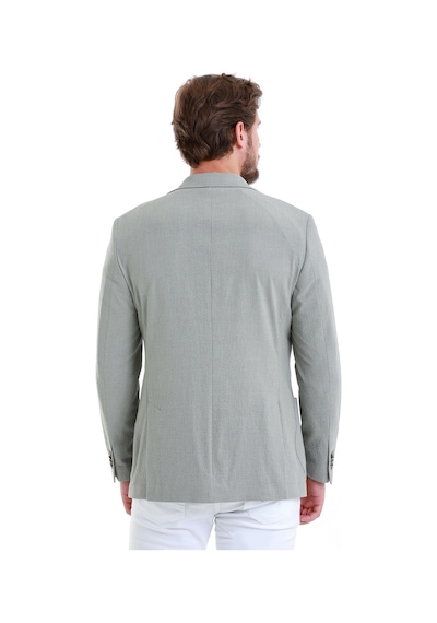 Hatemoğlu Gri Slim Fit Kareli Mono Yaka Klasik Ceket 14293024d001 140 Gri