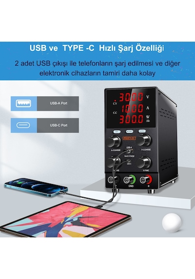Şarj Fonksiyonlu 30v/10a Ayarlı Dc Güç Kaynağı Voltaj Regülatörü Şarj Fonksiyonlu 30v/10a Ayarlı Dc Güç Kaynağı Voltaj Regülatörü