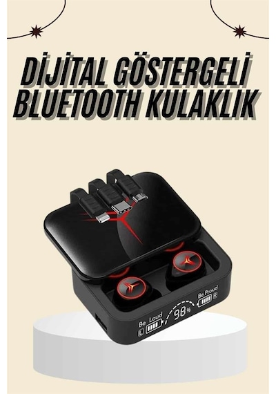 Kablosuz Şarj Göstergeli Powerbank Özellikli Bluetooth Kulaklık Çhassasiyet Cevaplayabilen