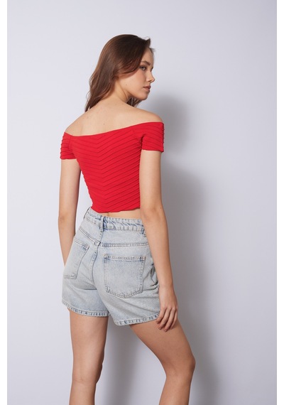 Triko Korse Top Kırmızı