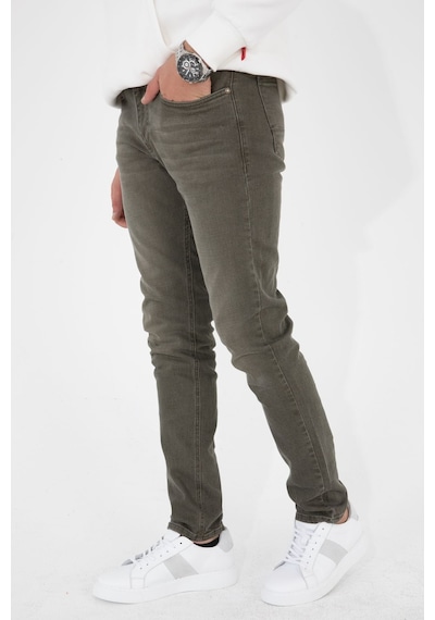 HLT Jeans Açık Haki Erkek Slim Fit Dar Kesim Esnek Likralı Denim Jeans Kot Pantolon 001