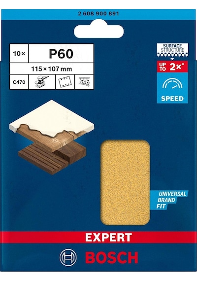 Bosch C450 115 X 107 Mm 60 Kum 6 Delik Titreşimli Zımpara Kağıdı