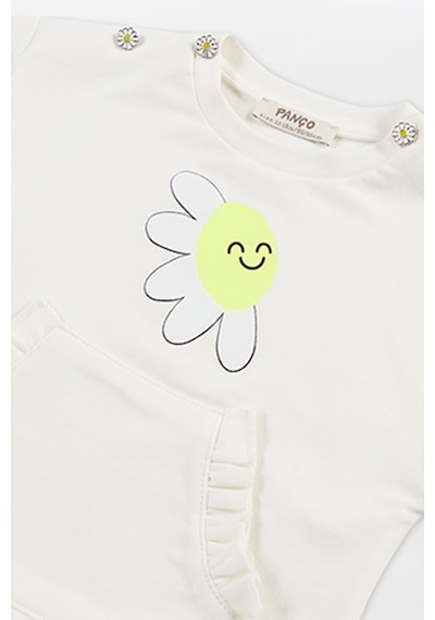 Kız Bebek Baskı Detaylı Ekru Sweatshirt Çok Renkli