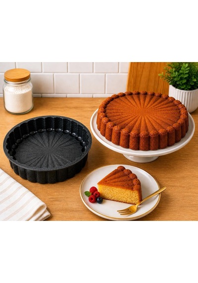 Orret Home 26 Cm Granit Döküm Kek Kalıbı Yapışmaz Kaplama Eşit Isı Dağılımı Sağlayan Fırın Uyumlu Kek Ve Diğer