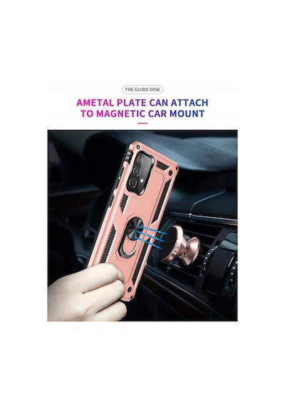 Newface - 625 - Samsung Galaxy A32 Kılıf Sofya Yüzüklü Silikon Kapak - Kmrsfres - - Rose
