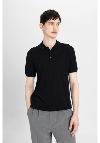 DeFacto Slim Fit Dar Kesim Kısa Kollu Basic Düz Triko Polo Tişört Y5369AZ24SMBK81 DeFacto Slim Fit Dar Kesim Kısa Kollu Basic Düz Triko Polo Tişört Y5369AZ24SMBK81