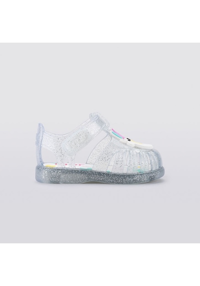 Igor Tobby Gloss Unicornio Kız Şeffaf Simli Sandalet S10309-091 Beyaz