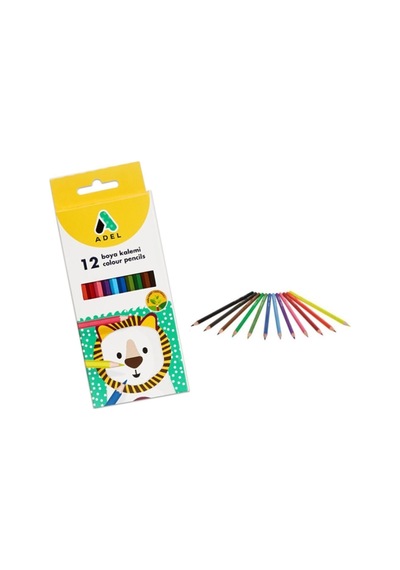 12'li Boya Kalemi, 12 Renk Uzun Kuru Boya Kalemi No-color