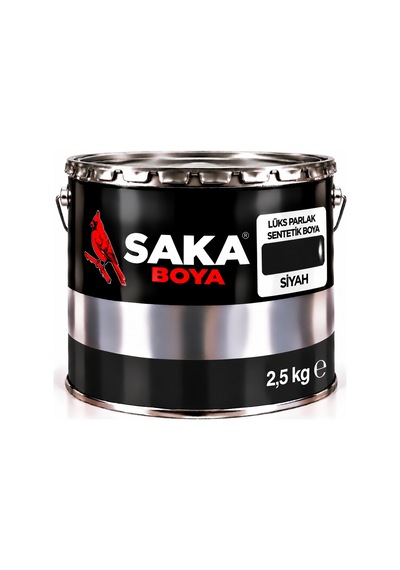 Saka Boya Lüks Parlak Sentetik Boya Siyah 2,5 Kg
