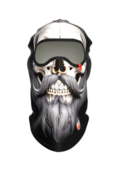 Funny Balaklava, Su İtici Özellikli Dwr Baskılı Snowboard, Kayak, Motosiklet, Bisiklet Kar Maskesi Beyaz - Gümüş