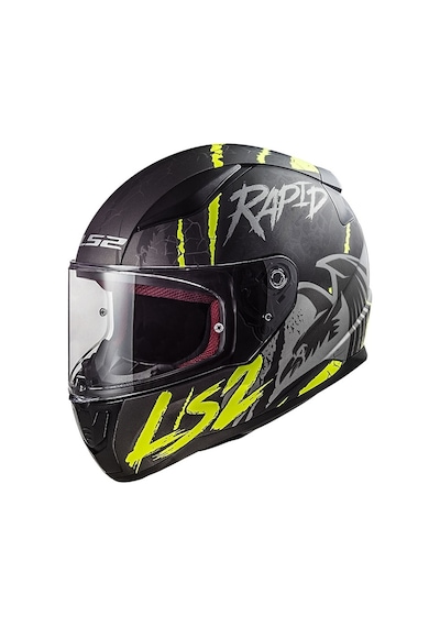 Ls2 Rapıd Raven Mat Siyah - Gri - Neon Sarı Kask