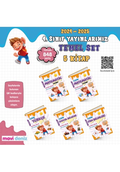 Mavi Deniz Yayınları 4 Sınıf Temel Set 5 Kitap