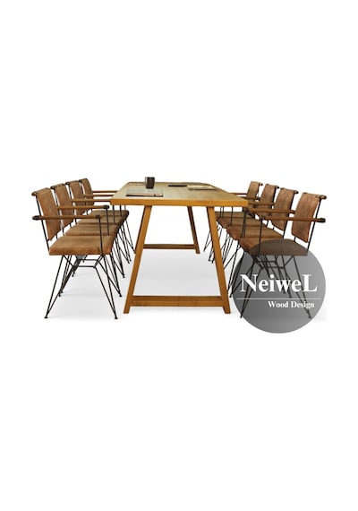 Neiwel Dove Doğal Ahşap Toplantı Masası x 100 x 180 Açık Ceviz