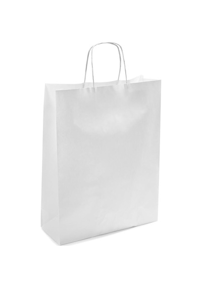 Kağıt Çanta Burgu Saplı 31x41x12cm Körük - Beyaz 25 Adet