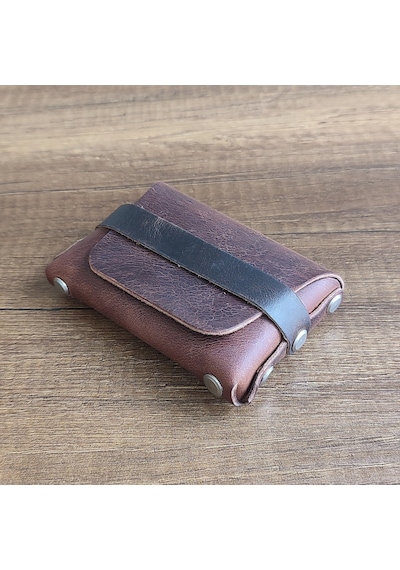 Sumerian Leather Craft Deri Cüzdan Kadın Tarçın