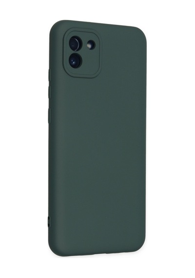Samsung Galaxy Uyumlu - A03 Kılıf Nano İçi Kadife Silikon - Koyu Yeşil