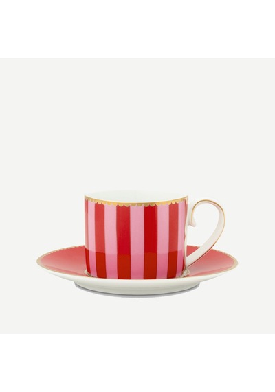 Kırmızı Pembe Porselen Kahve Fincanı 90 Ml