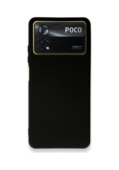 Xiaomi Poco X4 Pro 5g Esnek Dayanıklı Silikon Kılıf Ve Hayalet Gizli Ekran Koruyucu Siyah