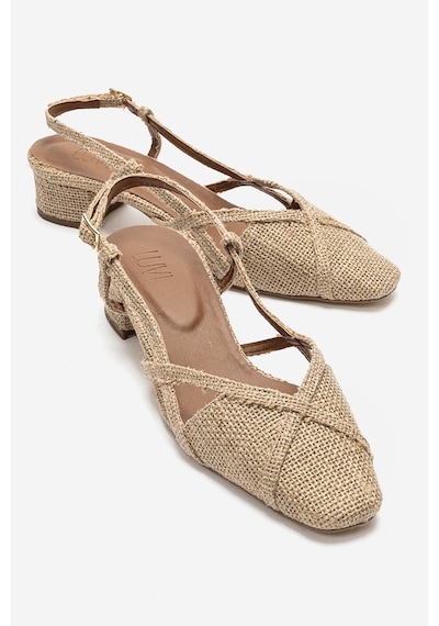 Luvishoes Olena Bej Hasır Kadın Topuklu Sandalet Bej - Bej