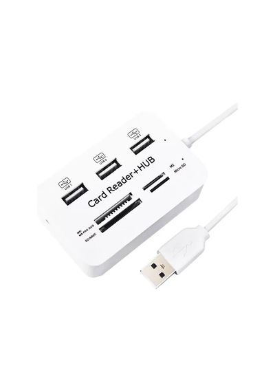 Hubrendy Sh Powermaster 3 Port 2.0 Usb Çoklayıcı Hub + 4 Slot Kart Okuyucu Pm-6052