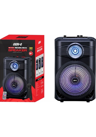 Zore GD-904 Dijital Led Radyolu Mikrofonlu RGB TWS 8" Kablosuz Karaoke Hoparlör