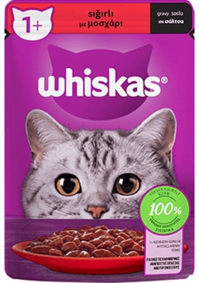 Whiskas Pouch Sığır Etli Yetişkin Kedi Maması 85 G