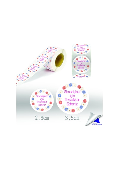 Sipariş Paketi Etiketi Sticker 3,5cm 28 Adet Baskes Model 14