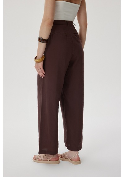 Buly Pile Detaylı Pantolon Kahverengi