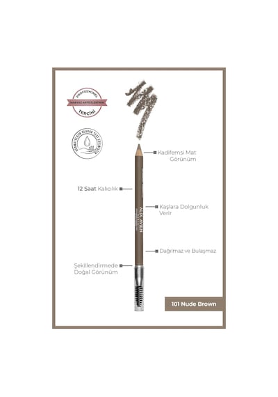 Alix Avien Fırçalı Yumuşak Uçlu Belirginleştirici Kahverengi Kaş Kalemi Eyebrow Expert Powdery Liner 101 Nude