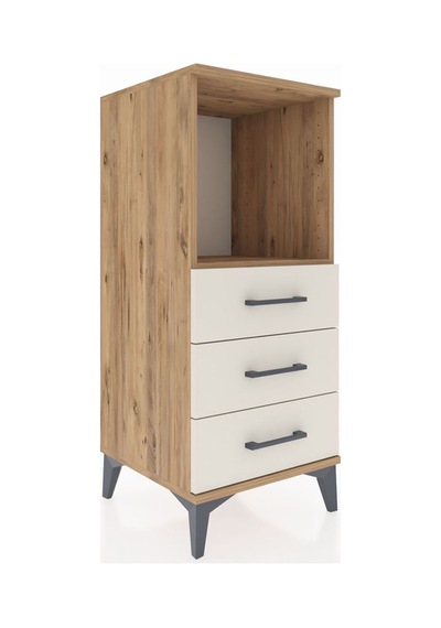 Hyperion Komodin Tek Raflı 3 Çekmeceli 44x44x106 Çam-aytaşı Çam