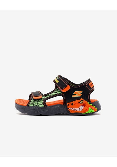 Skechers Creature - Splash Büyük Erkek Çocuk Siyah Işıklı Sandalet 400614l Bkor Siyah