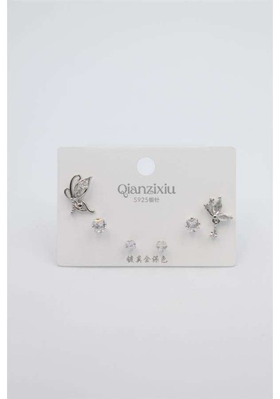 Çoklu Set Küpe - Gümüş Renk: Gümüş Diğer 85543214
